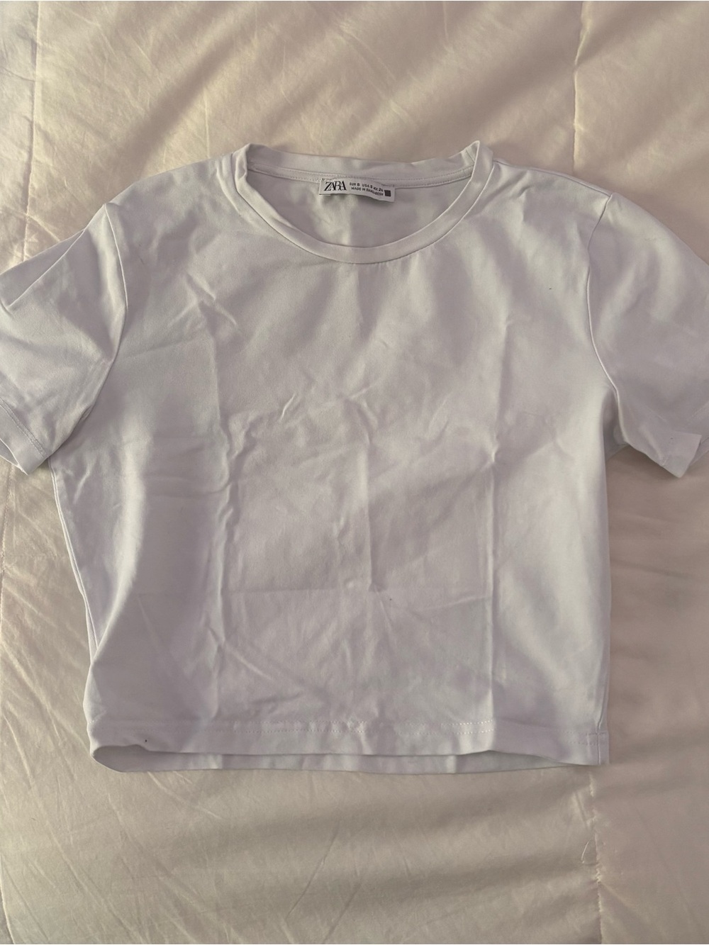 ZARA Short Sleeve Cropped Top